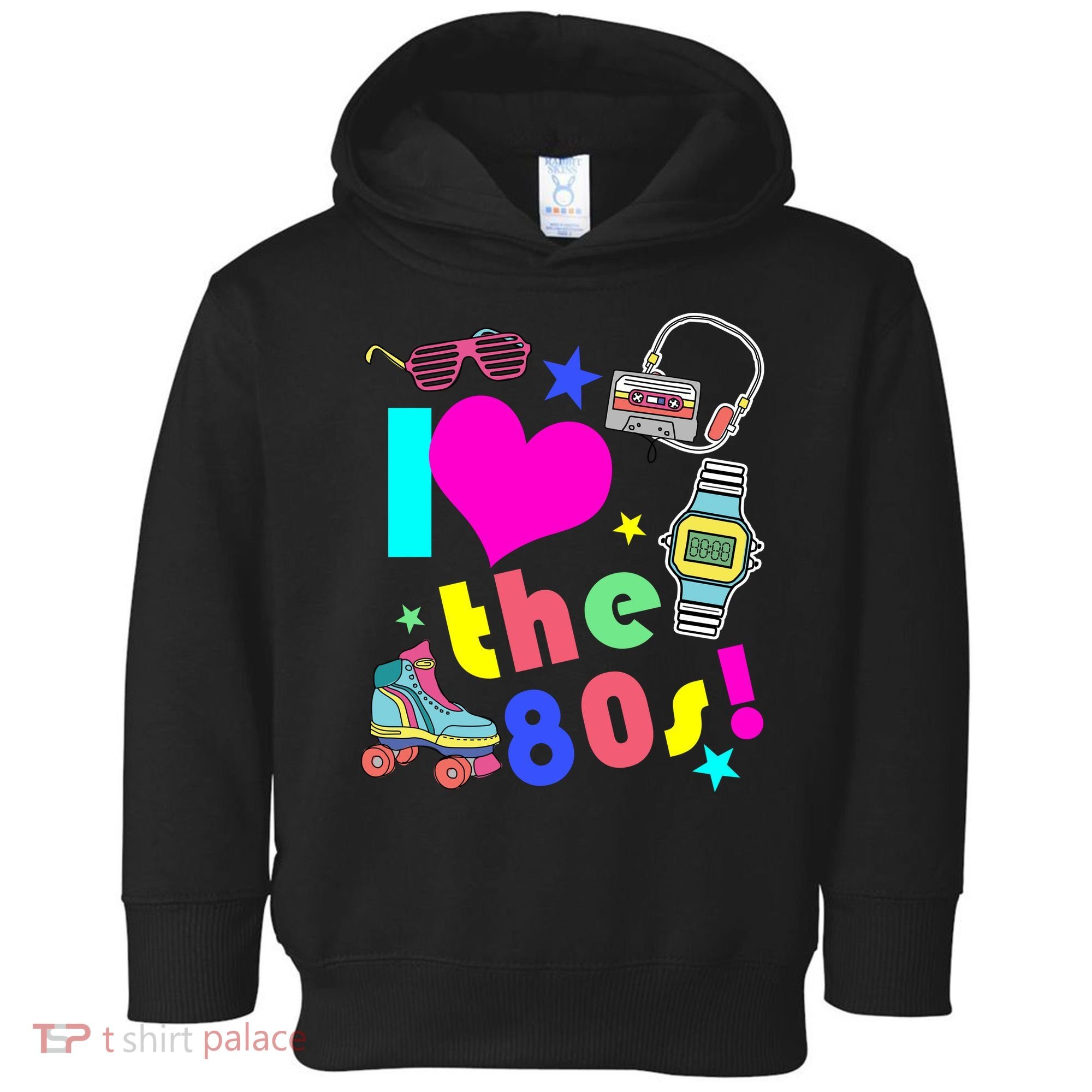 I Love The 80s Retro Party Mash-up Toddler Hoodie