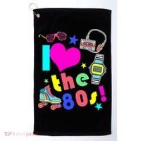I Love The 80s Retro Party Mash-up Golf Towel thumb 0