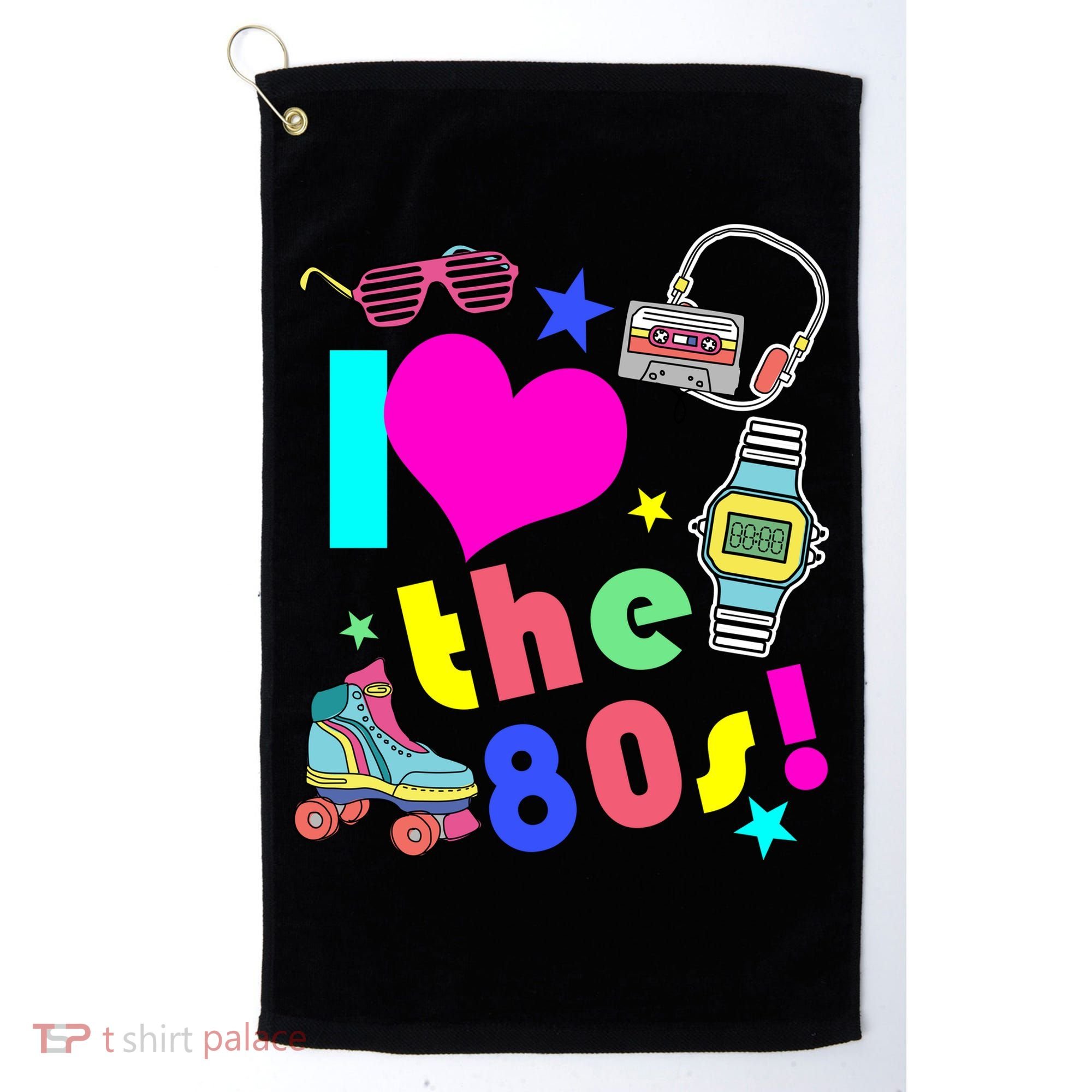 I Love The 80s Retro Party Mash-up Golf Towel