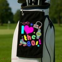 I Love The 80s Retro Party Mash-up Golf Towel thumb 2