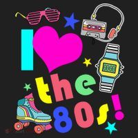 I Love The 80s Retro Party Mash-up Golf Towel thumb 3