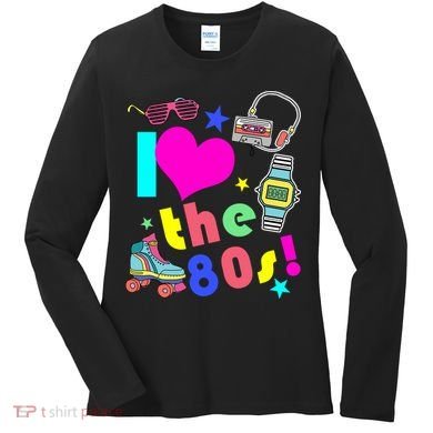 I Love The 80s Retro Party Mash-up Women's Long Sleeve Shirt