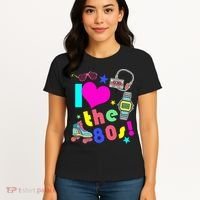 I Love The 80s Retro Party Mash-up Women's T-Shirt thumb 4