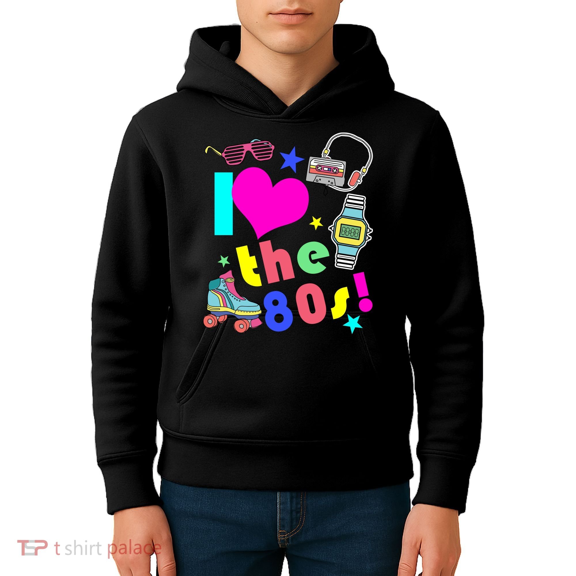 I Love The 80s Retro Party Mash-up Kids Hoodie