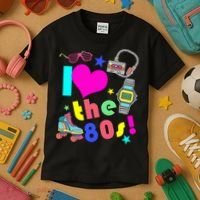 I Love The 80s Retro Party Mash-up Kids T-Shirt thumb 3