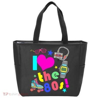 I Love The 80s Retro Party Mash-up Tote Bag
