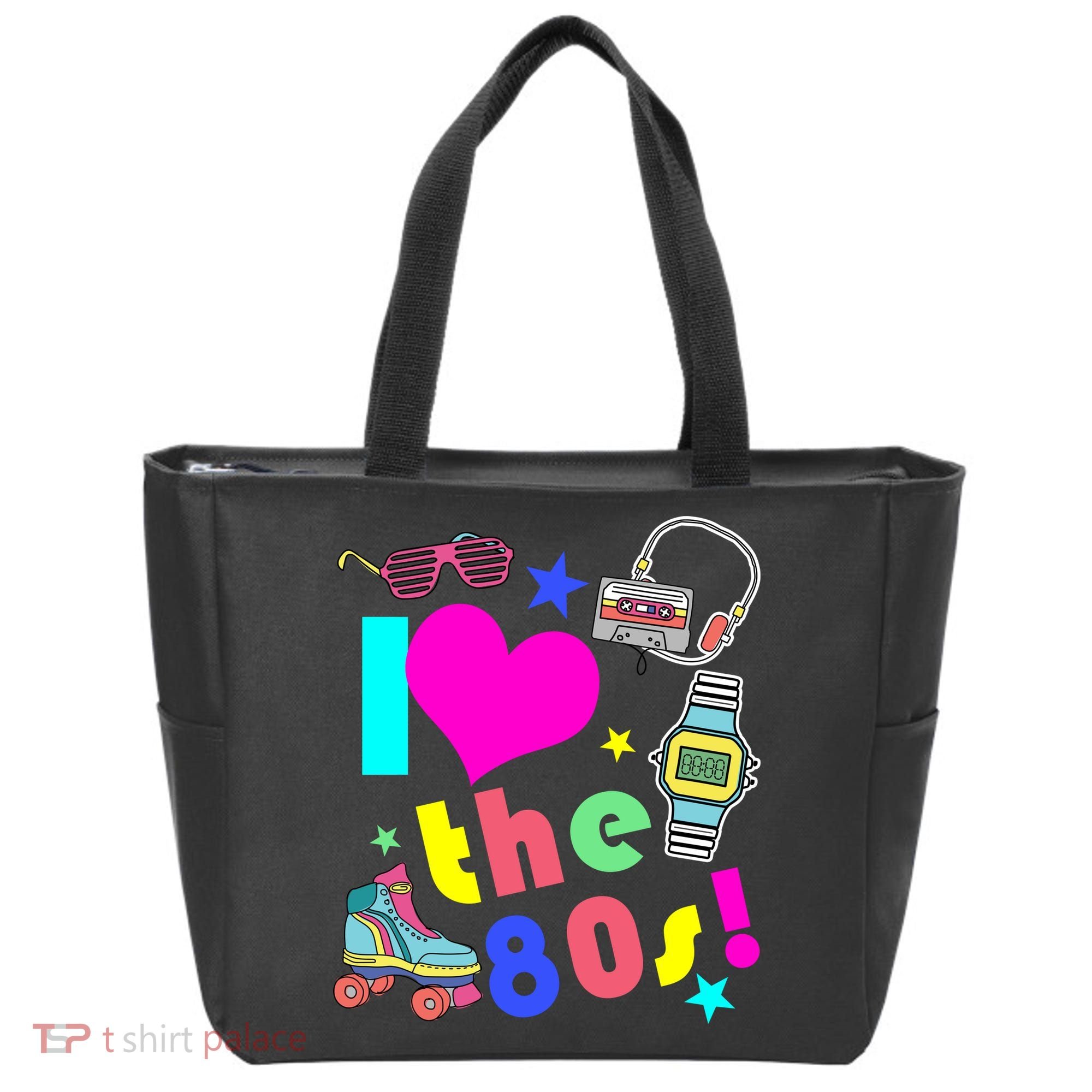 I Love The 80s Retro Party Mash-up Tote Bag
