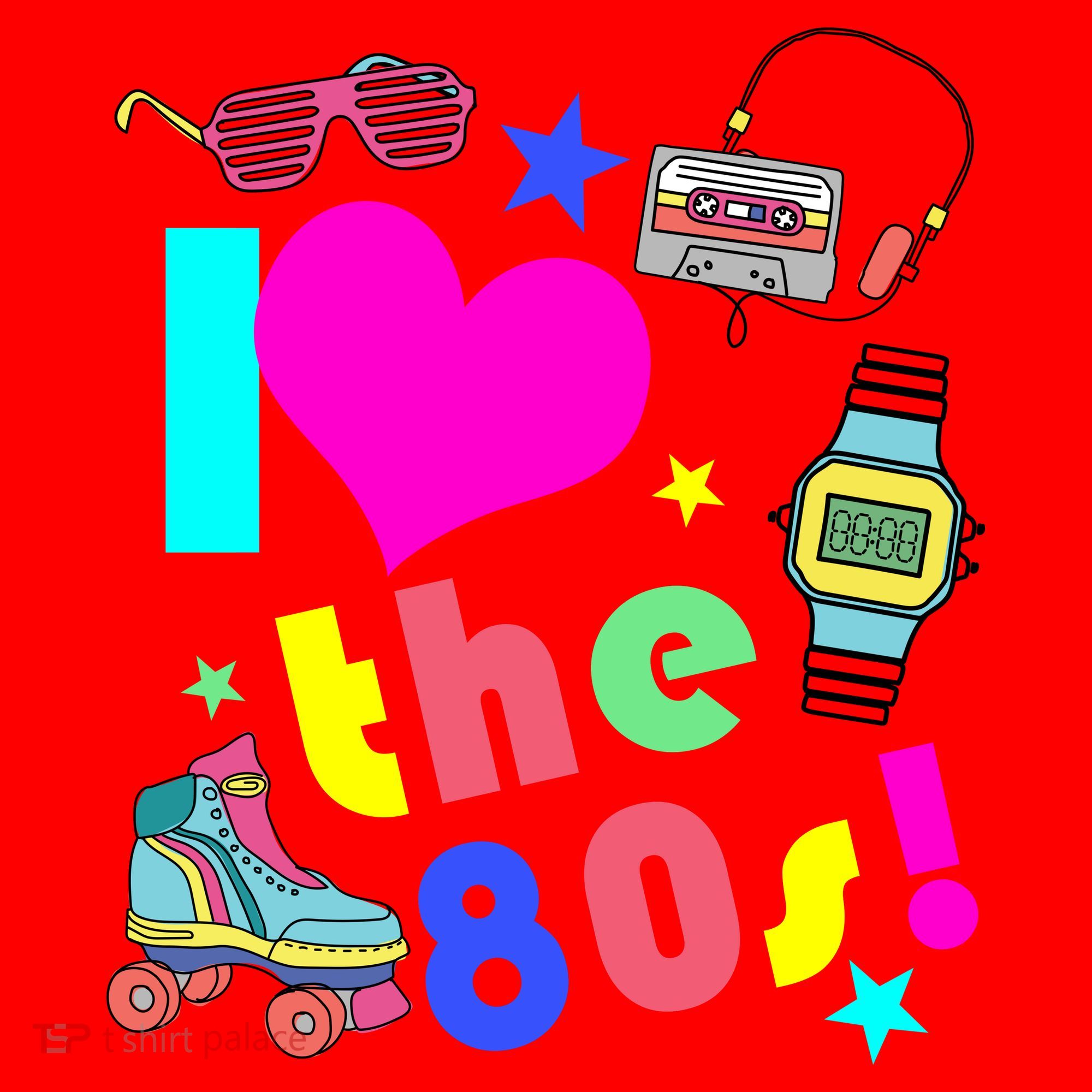I Love The 80s Retro Party Mash-up Santa Hat