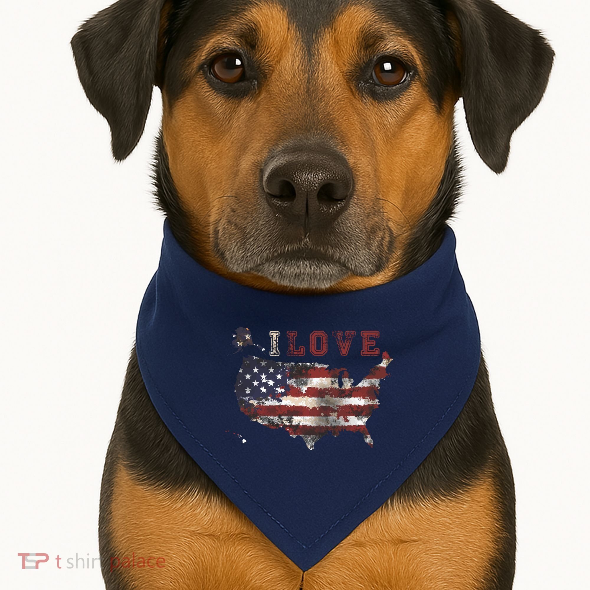 I Love The United States USA-Made Doggie Bandana