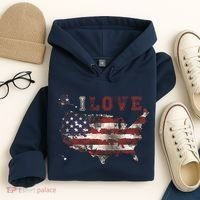 I Love The United States Hoodie thumb 4
