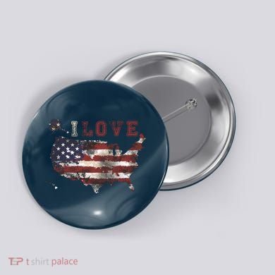 I Love The United States Button