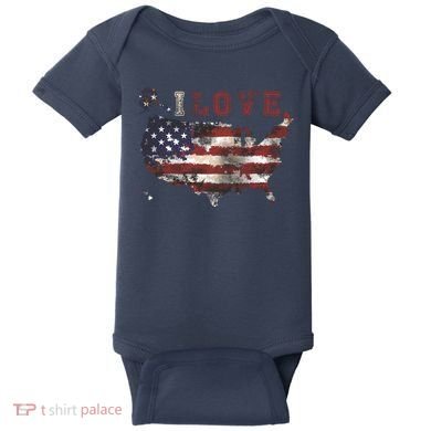 I Love The United States Baby Bodysuit