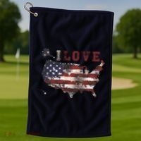 I Love The United States Golf Towel thumb 1