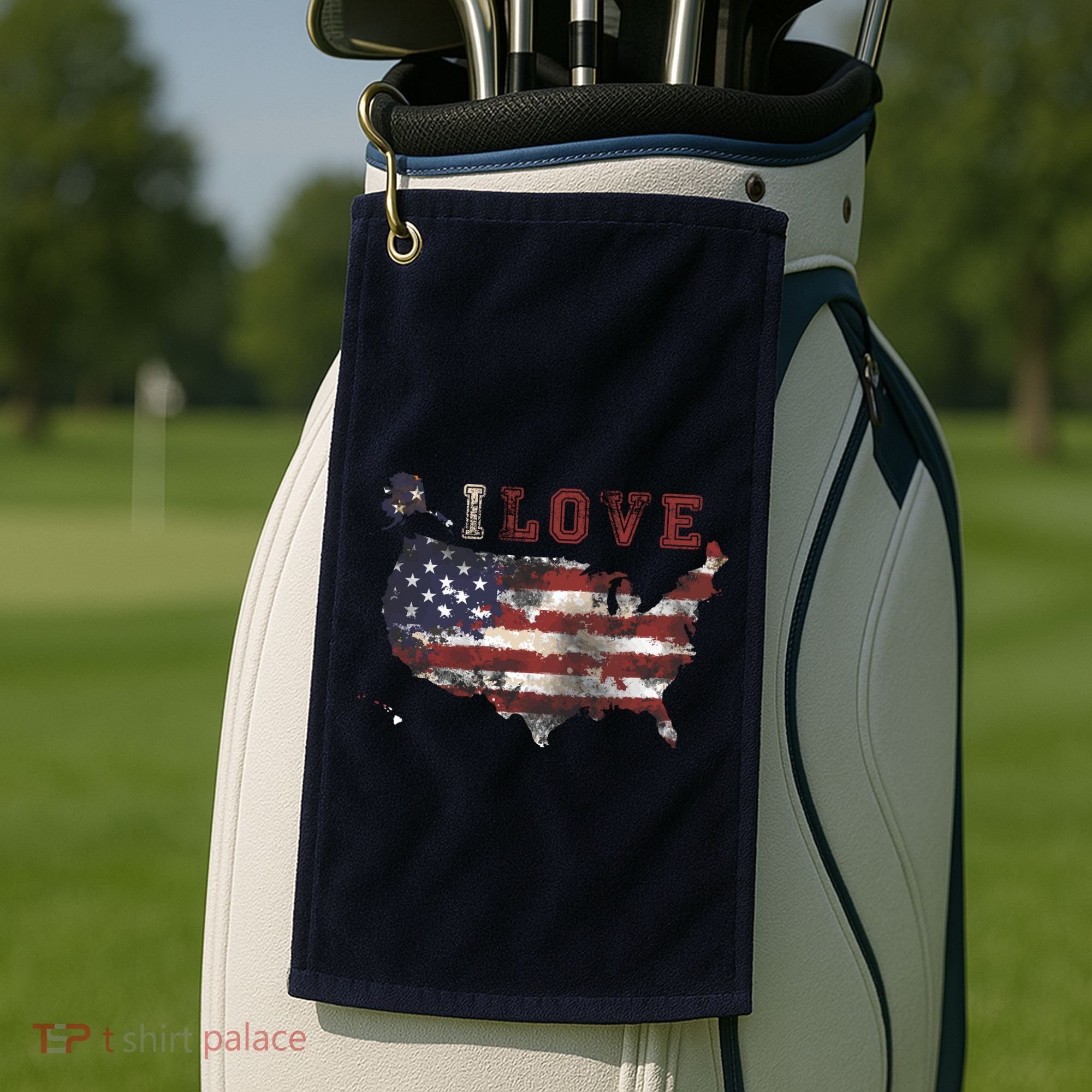 I Love The United States Golf Towel