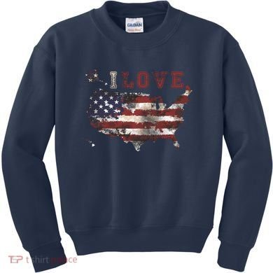 I Love The United States Kids Sweatshirt