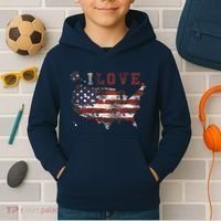 I Love The United States Kids Hoodie thumb 2