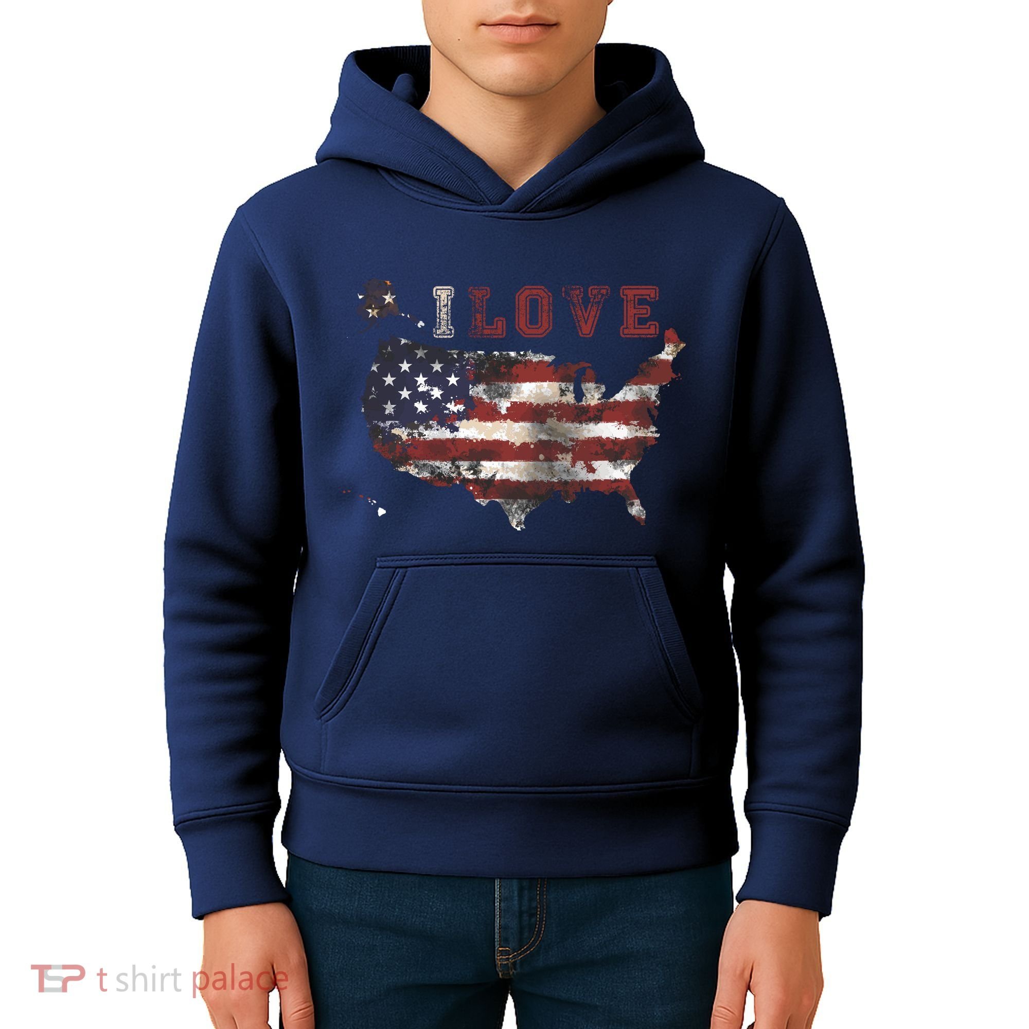 I Love The United States Kids Hoodie