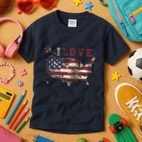 I Love The United States Kids T-Shirt thumb 3