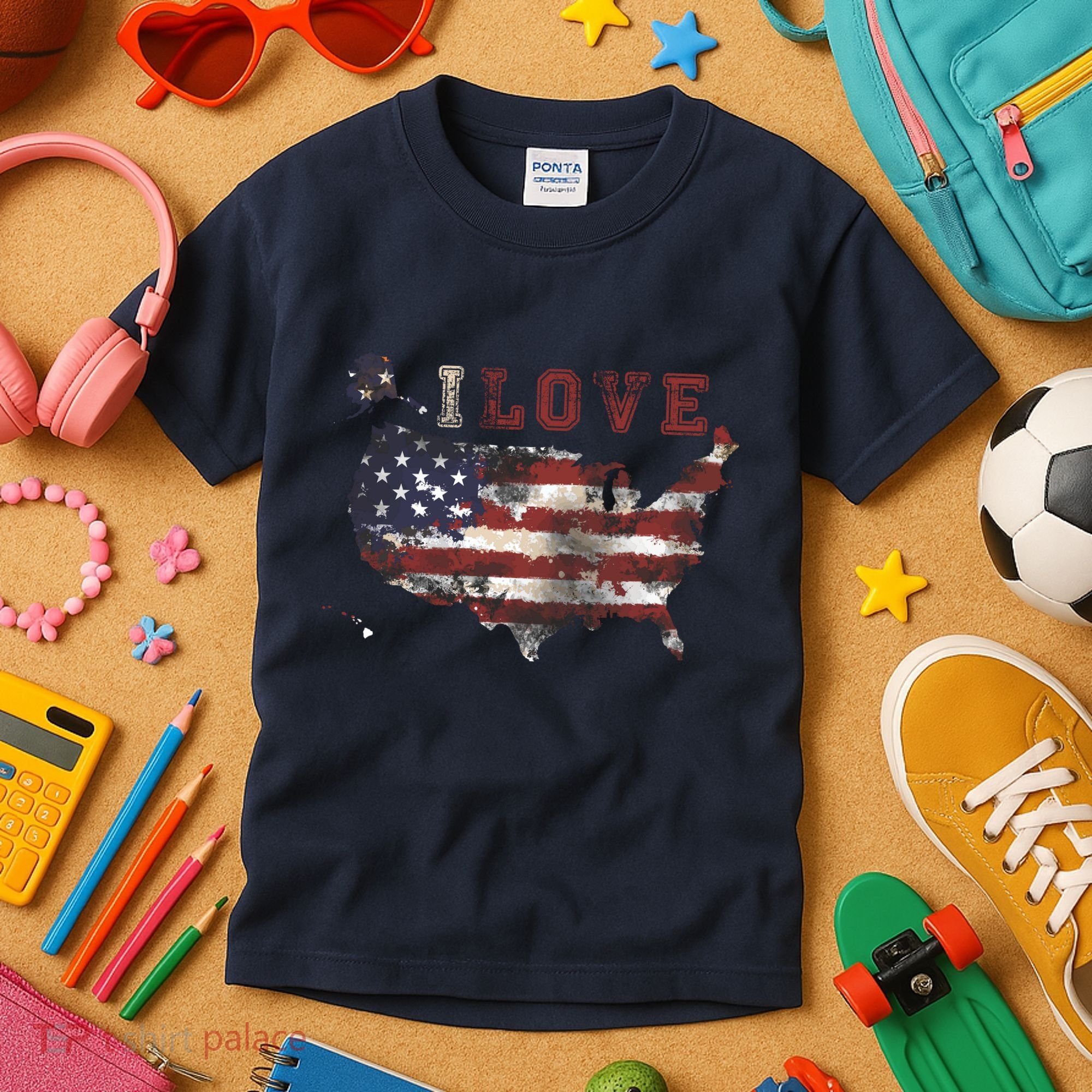 I Love The United States Kids T-Shirt