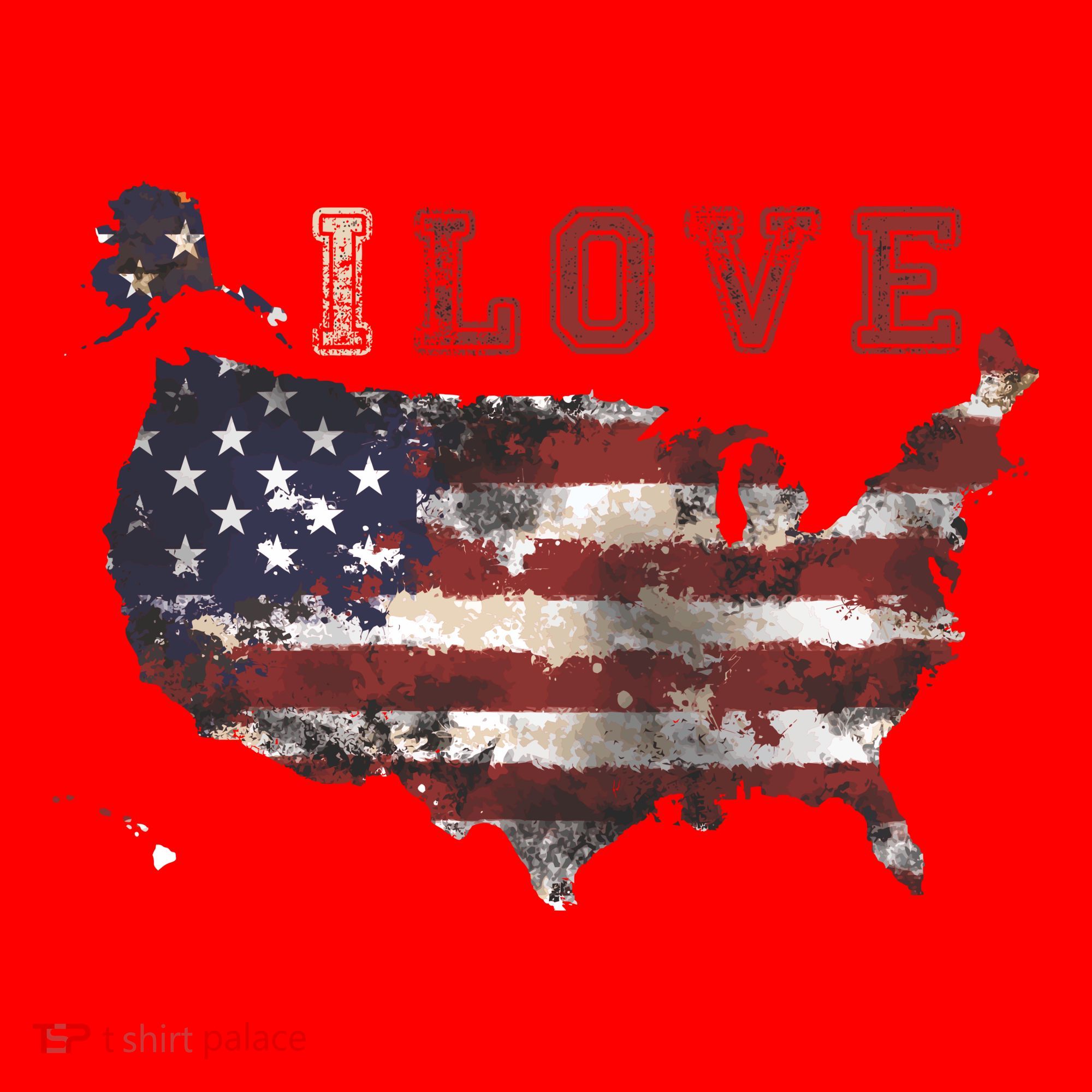 I Love The United States Santa Hat