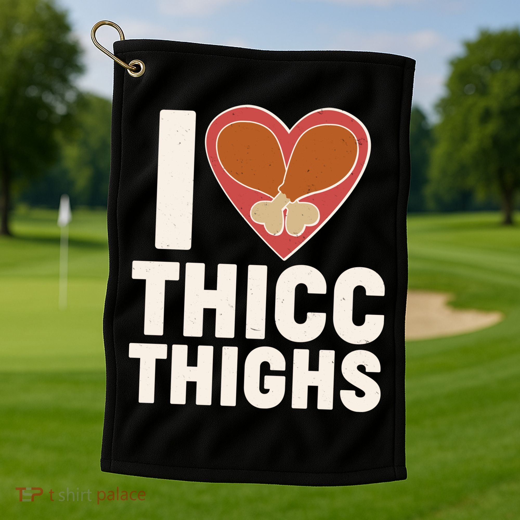 I Love Thicc Thighs Turkey Legs Golf Towel