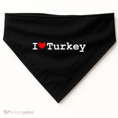 I Love Turkey USA-Made Doggie Bandana