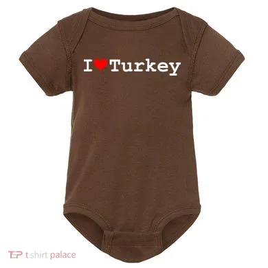 I Love Turkey Baby Bodysuit