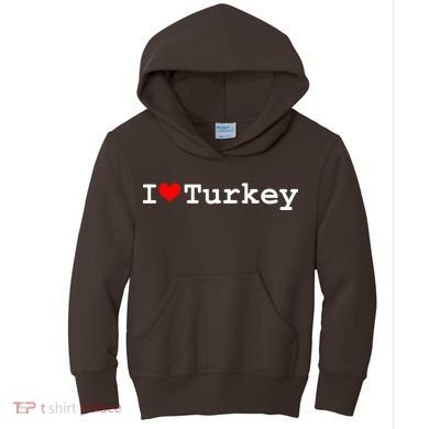 I Love Turkey Kids Hoodie
