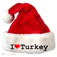 I Love Turkey Santa Hat thumb 0
