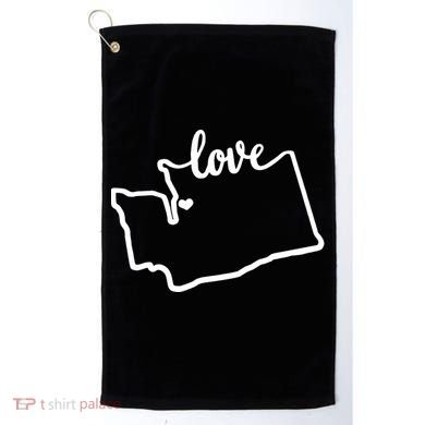 I Love Washington State Golf Towel