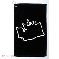 I Love Washington State Golf Towel thumb 0