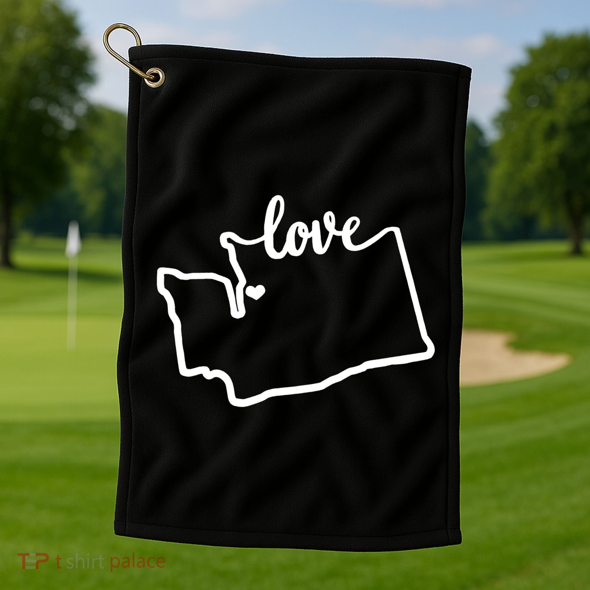 I Love Washington State Golf Towel