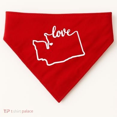 I Love Washington State USA-Made Doggie Bandana