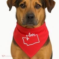 I Love Washington State USA-Made Doggie Bandana thumb 1