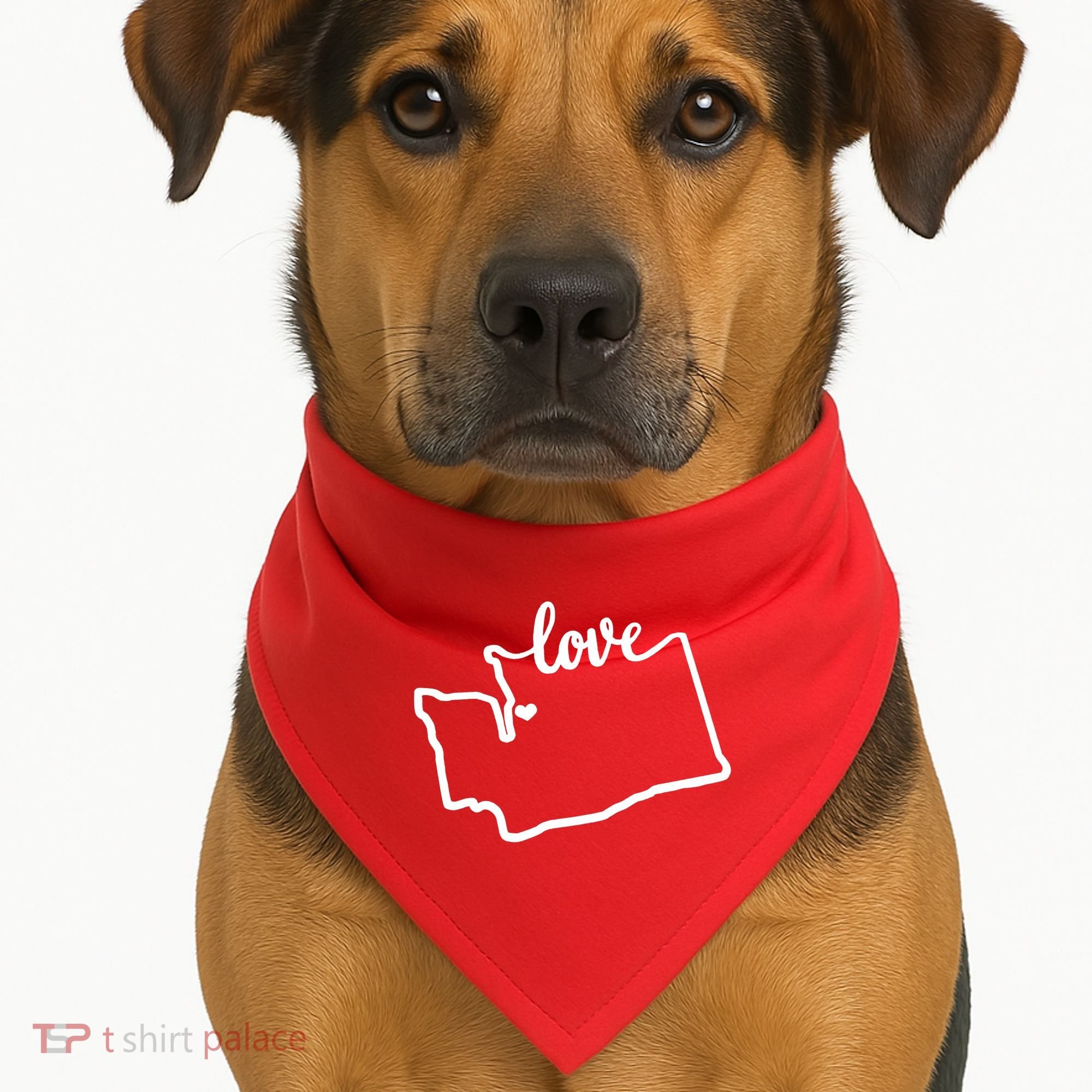 I Love Washington State USA-Made Doggie Bandana