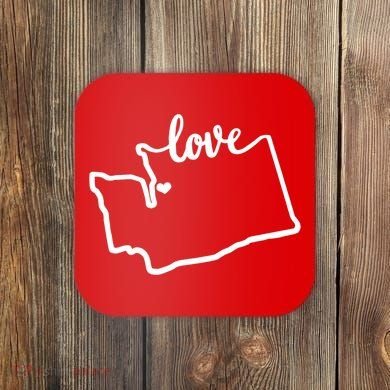 I Love Washington State Coaster