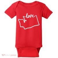 I Love Washington State Baby Bodysuit thumb 0