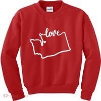 I Love Washington State Kids Sweatshirt thumb 0