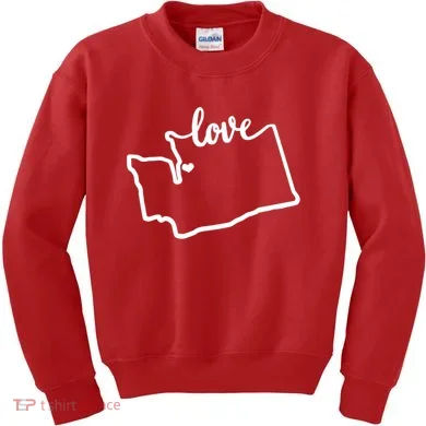 I Love Washington State Kids Sweatshirt