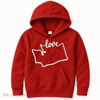 I Love Washington State Kids Hoodie