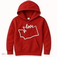 I Love Washington State Kids Hoodie thumb 0