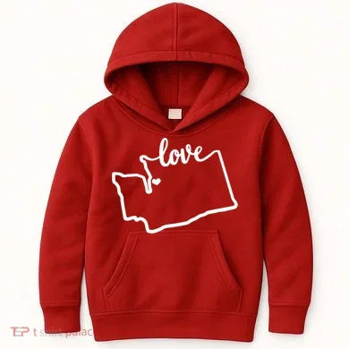 I Love Washington State Kids Hoodie