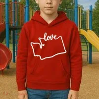 I Love Washington State Kids Hoodie thumb 2