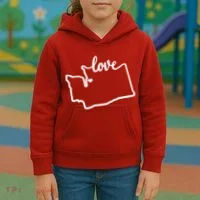 I Love Washington State Kids Hoodie thumb 3