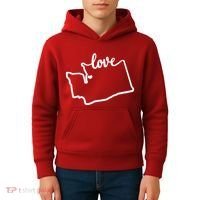 I Love Washington State Kids Hoodie thumb 4