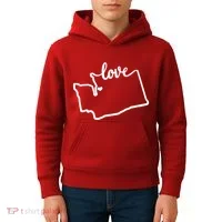 I Love Washington State Kids Hoodie thumb 4