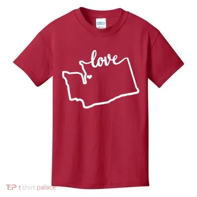 I Love Washington State Kids T-Shirt