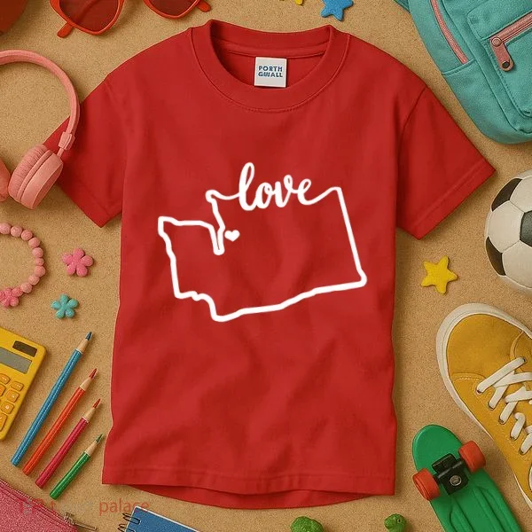 I Love Washington State Kids T-Shirt