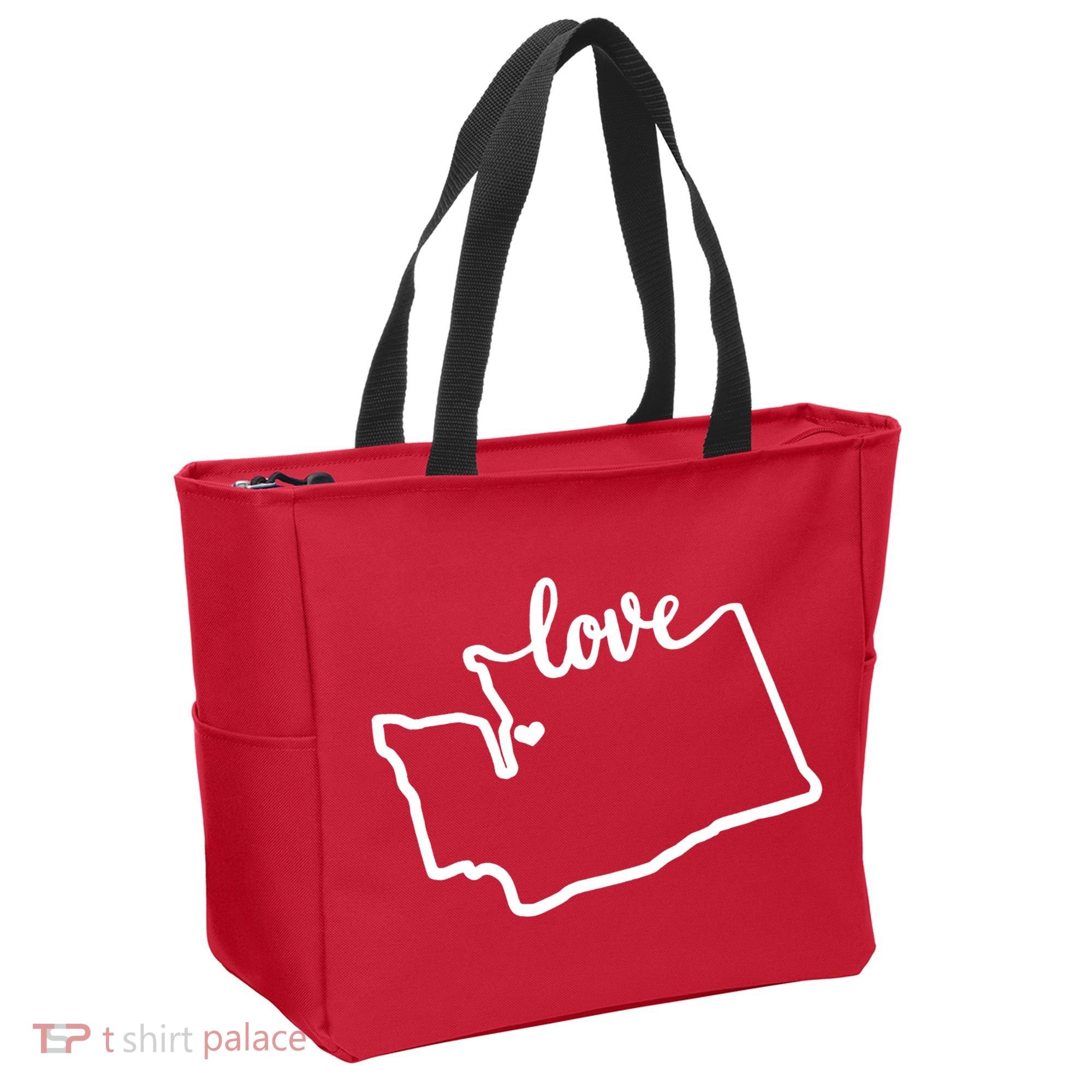 I Love Washington State Tote Bag