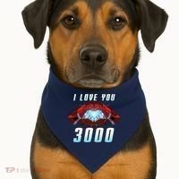 I Love You 3000 Superhero USA-Made Doggie Bandana thumb 1